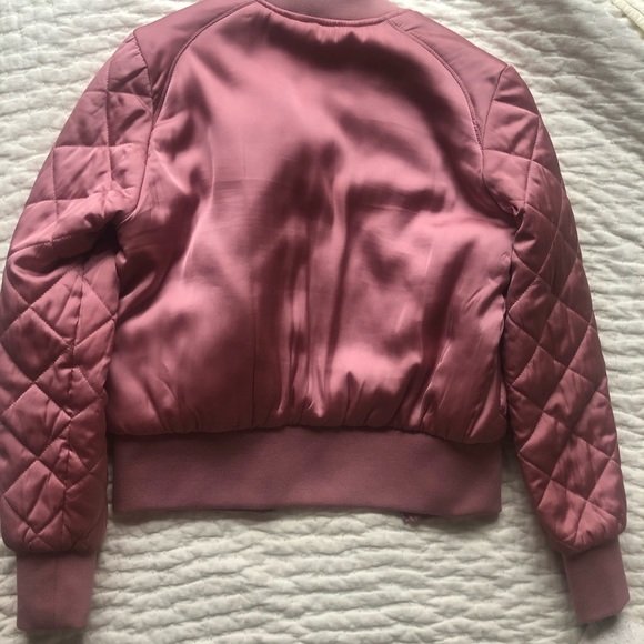 QUILTED SATIN BOMBER JACKET - Picture 6 of 7
